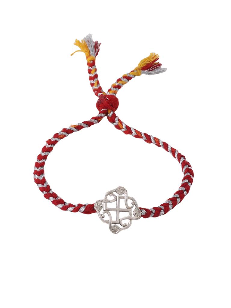 Kicky And Perky 925 Sterling Silver Swastik Rakhi For Brother : SILRAK006