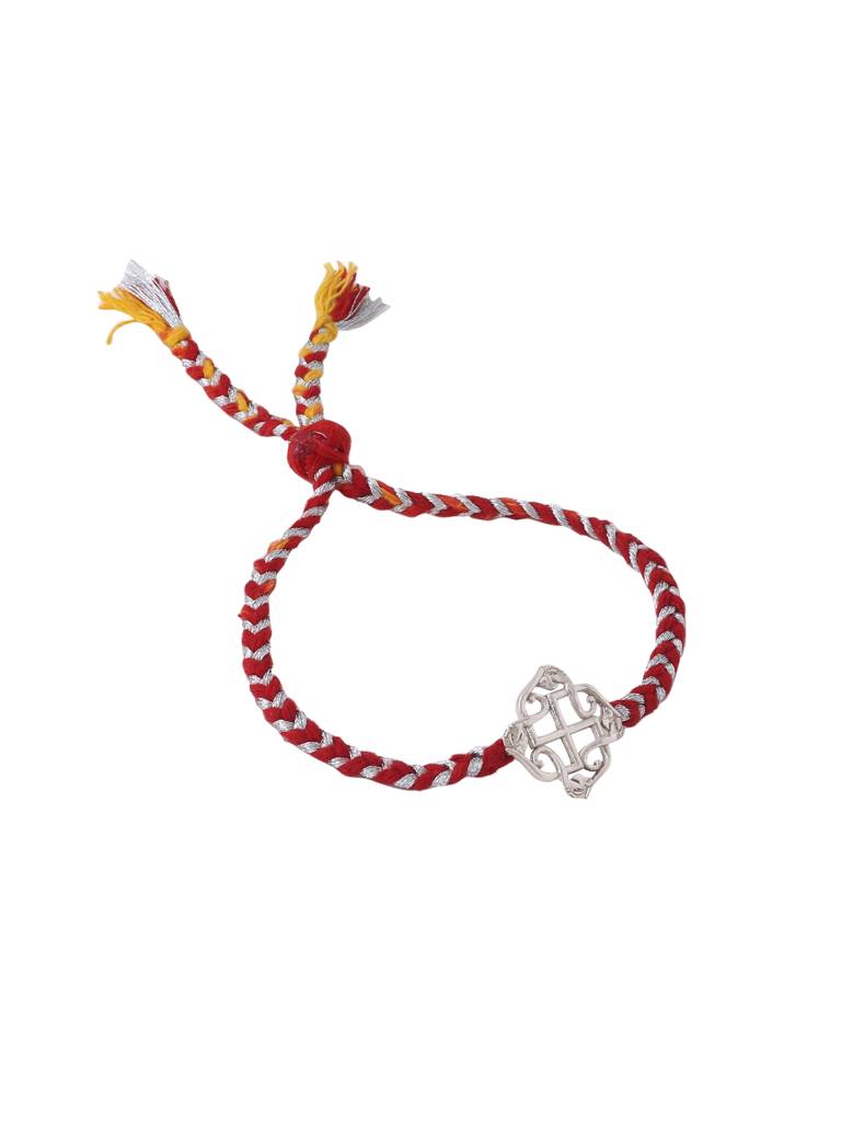 Kicky And Perky 925 Sterling Silver Swastik Rakhi For Brother : SILRAK006