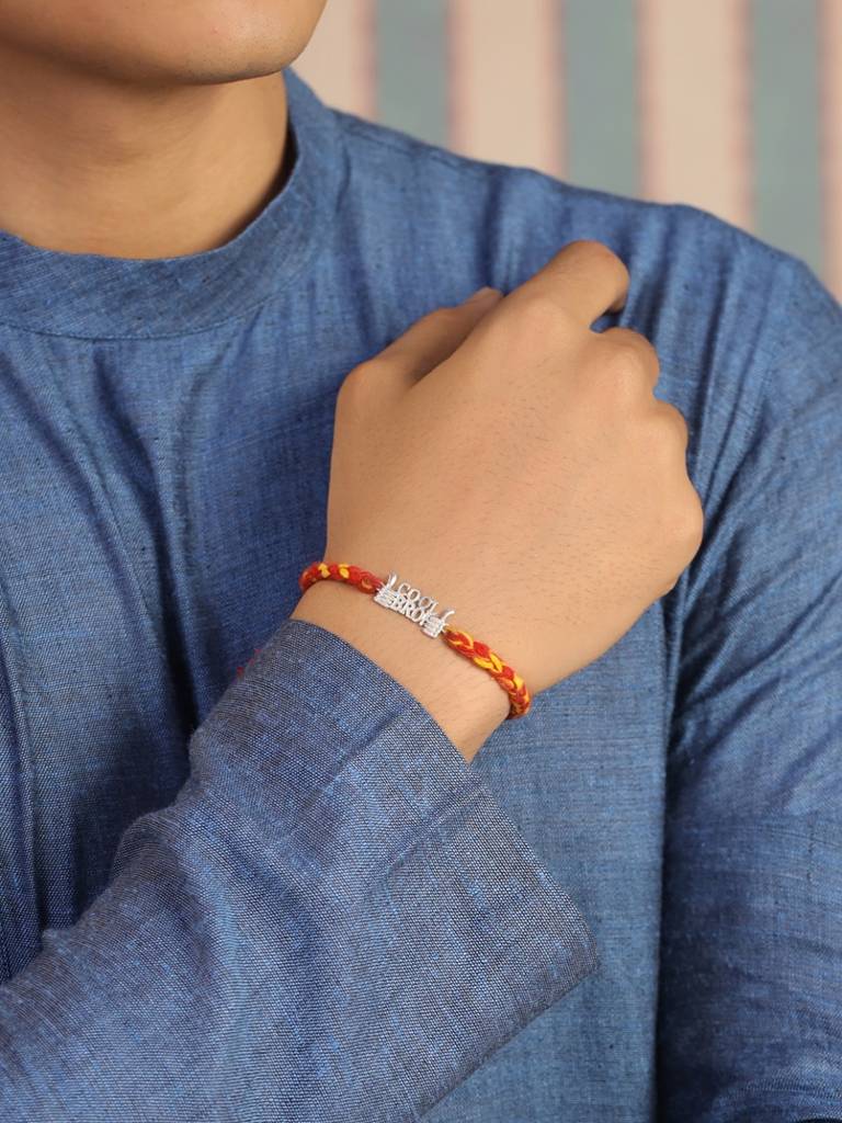 Kicky And Perky 925 Sterling Silver Cool Bro Rakhi For Brother : SILRAK017