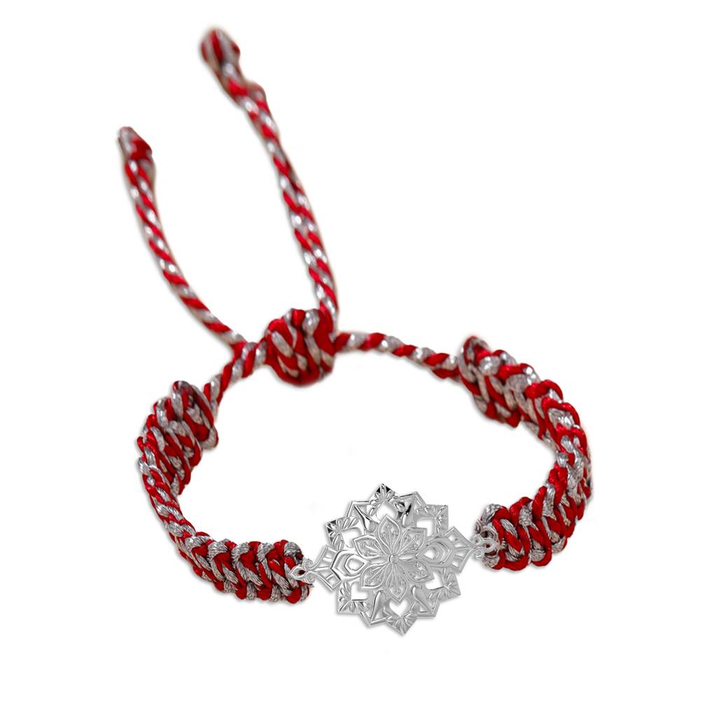 Kicky And Perky 925 Sterling Silver Floral Cutwork Rakhi For Brother : SILRAK033