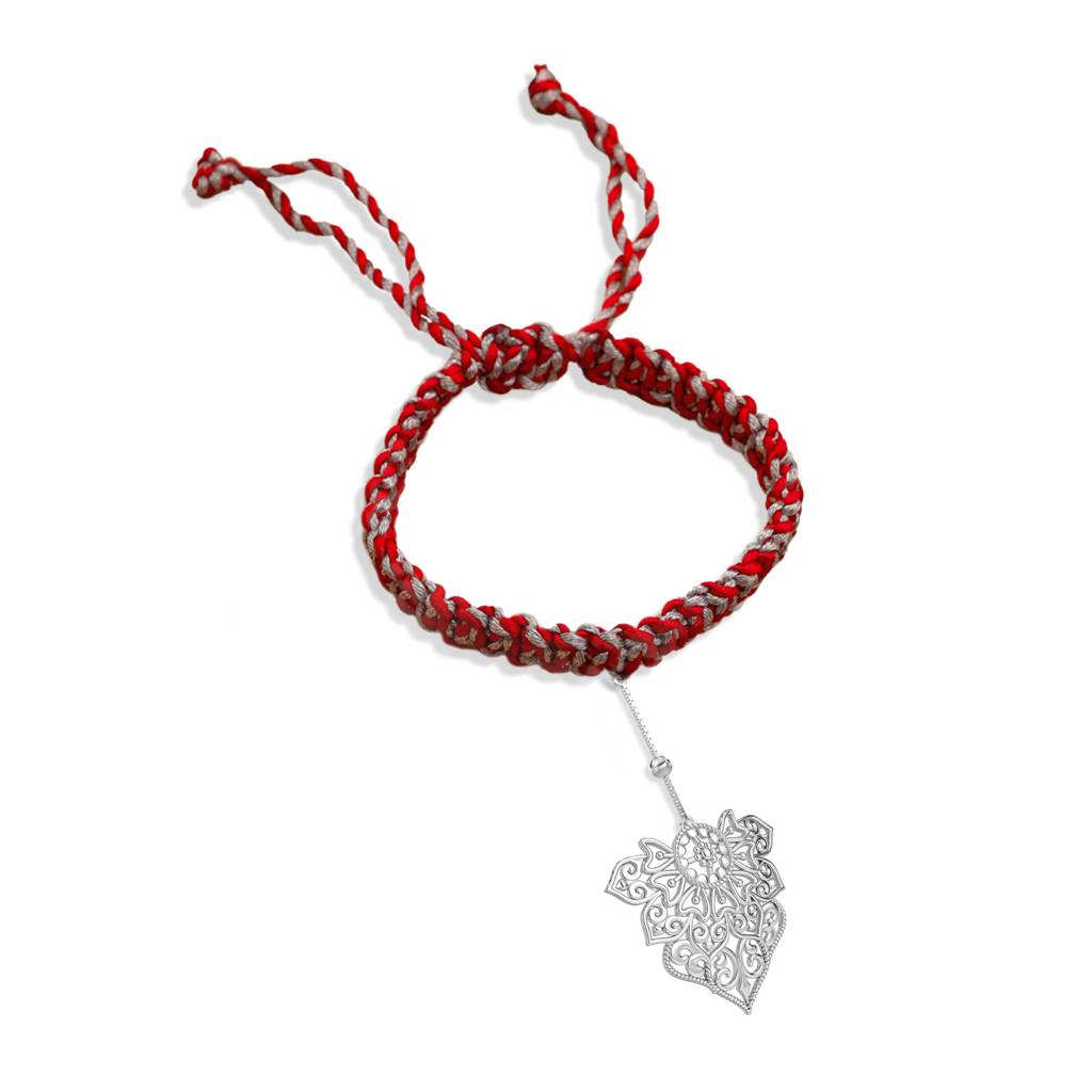 Kicky And Perky 925 Sterling Silver Floral Lumba Rakhi For Bhabhi : SILRAK034