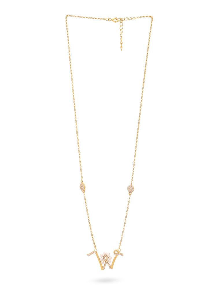 925 Sterling Silver Moissanite & Labradorite Studded 'W' Alphabet Pendant With Chain : SILSNP023