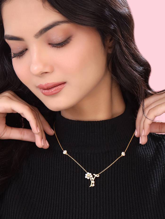 925 Sterling Silver Moissanite & Labradorite Studded 'Y' Alphabet Pendant With Chain : SILSNP025