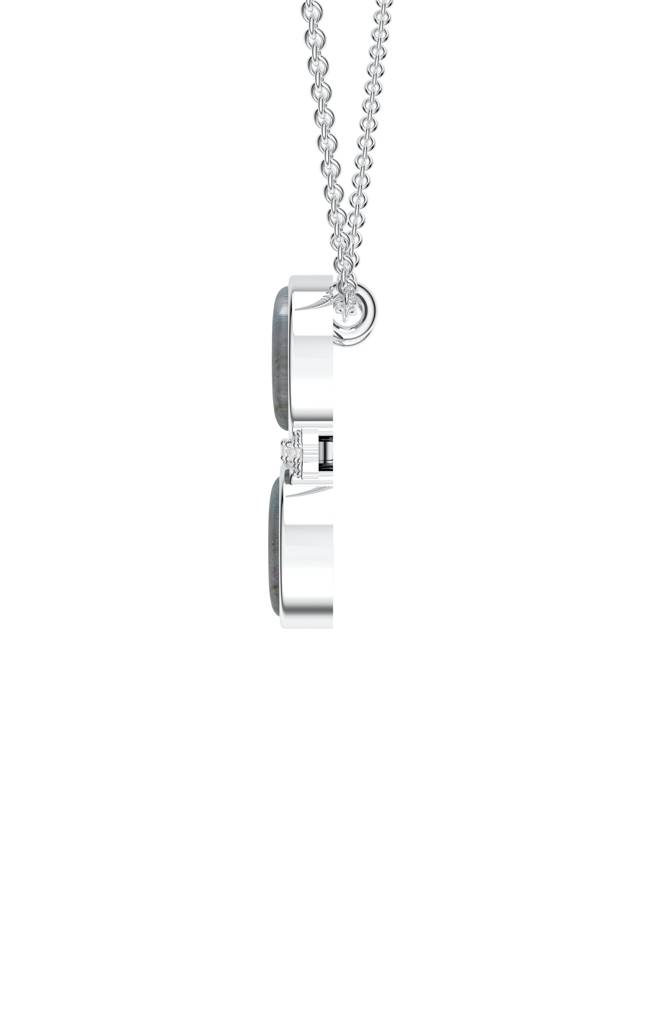 Kicky And Perky 925 Sterling Silver Rhodium-Plated Labradorite & Moissanite Studded Alphabet Pendant With Chain : SILSNP028_S