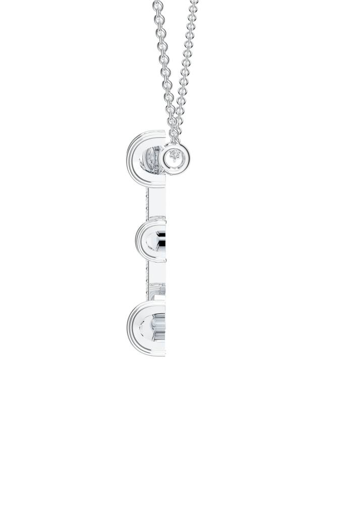 Kicky And Perky 925 Sterling Silver Rhodium-Plated Moissanite Studded Alphabet Pendant With Chain : SILSNP031_S