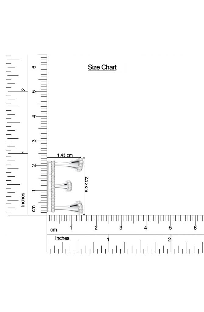 Kicky And Perky 925 Sterling Silver Rhodium-Plated Moissanite Studded Alphabet Pendant With Chain : SILSNP031_S