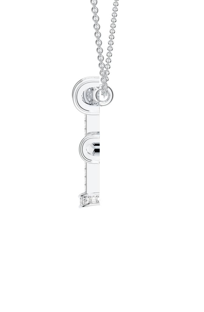 Kicky And Perky 925 Sterling Silver Rhodium-Plated Moissanite Studded Alphabet Pendant With Chain : SILSNP032_S