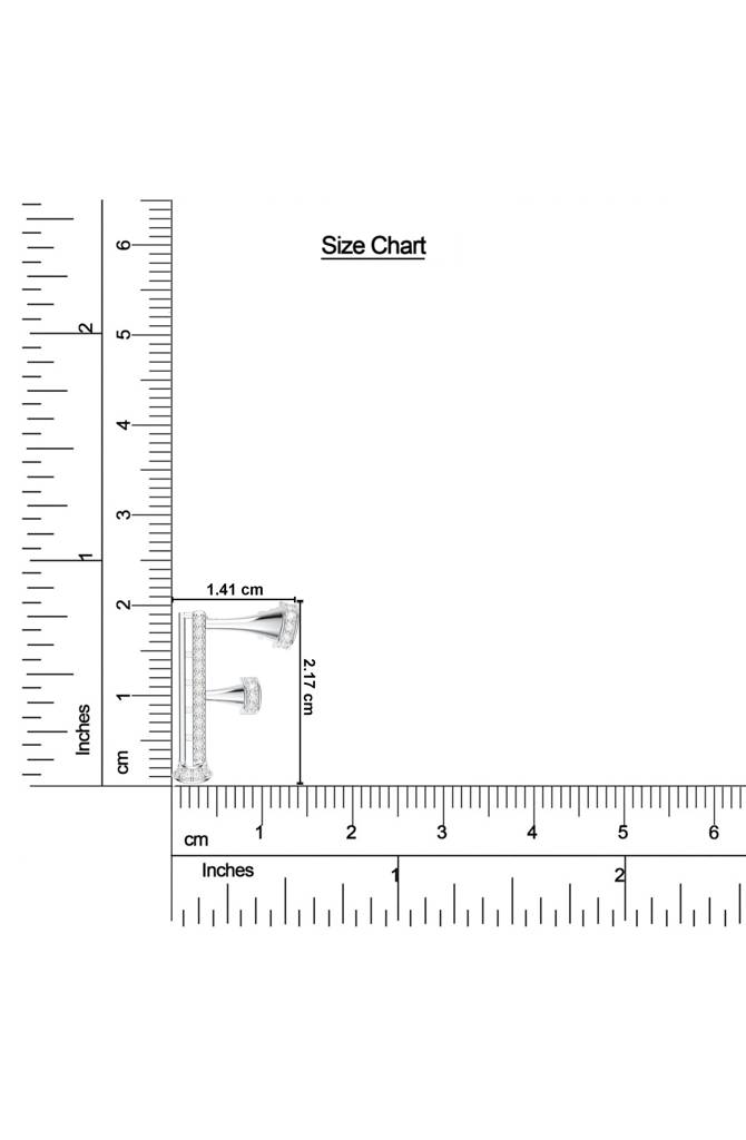 Kicky And Perky 925 Sterling Silver Rhodium-Plated Moissanite Studded Alphabet Pendant With Chain : SILSNP032_S