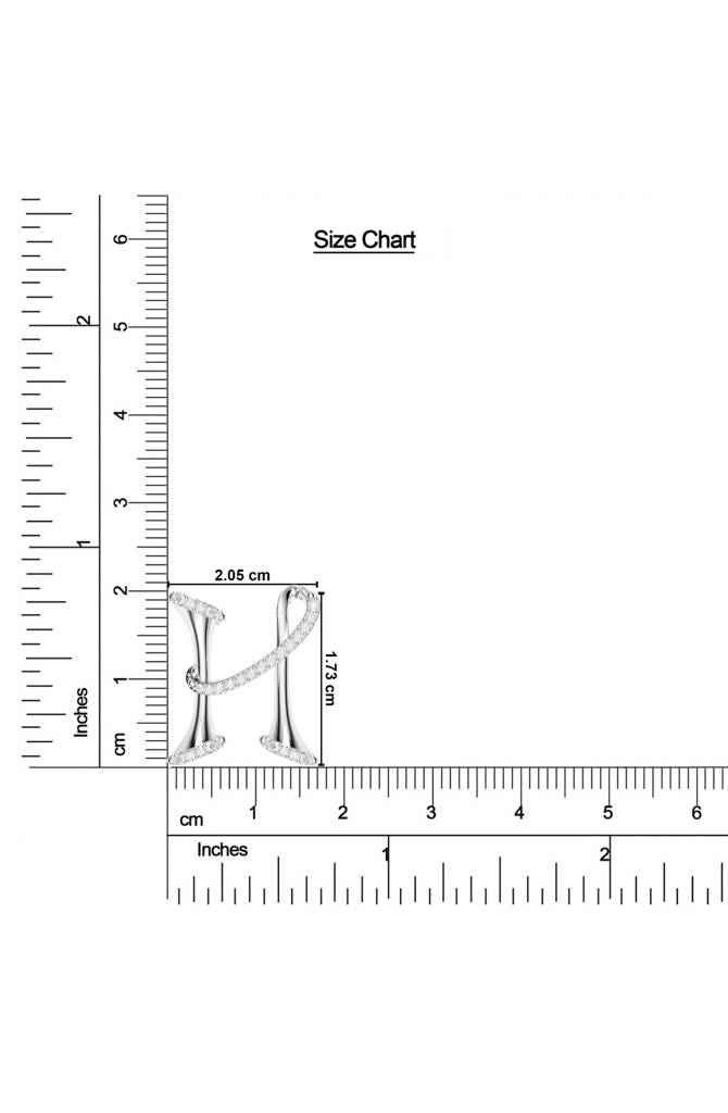 Kicky And Perky 925 Sterling Silver Rhodium-Plated Moissanite Studded Alphabet Pendant With Chain : SILSNP034_S