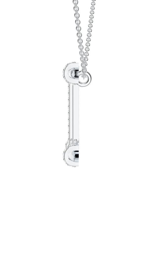 Kicky And Perky 925 Sterling Silver Rhodium-Plated Moissanite Studded Alphabet Pendant With Chain : SILSNP035_S