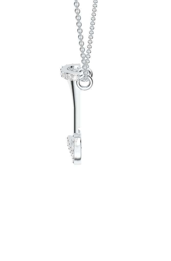 Kicky And Perky 925 Sterling Silver Rhodium-Plated Moissanite Studded Alphabet Pendant With Chain : SILSNP038_S