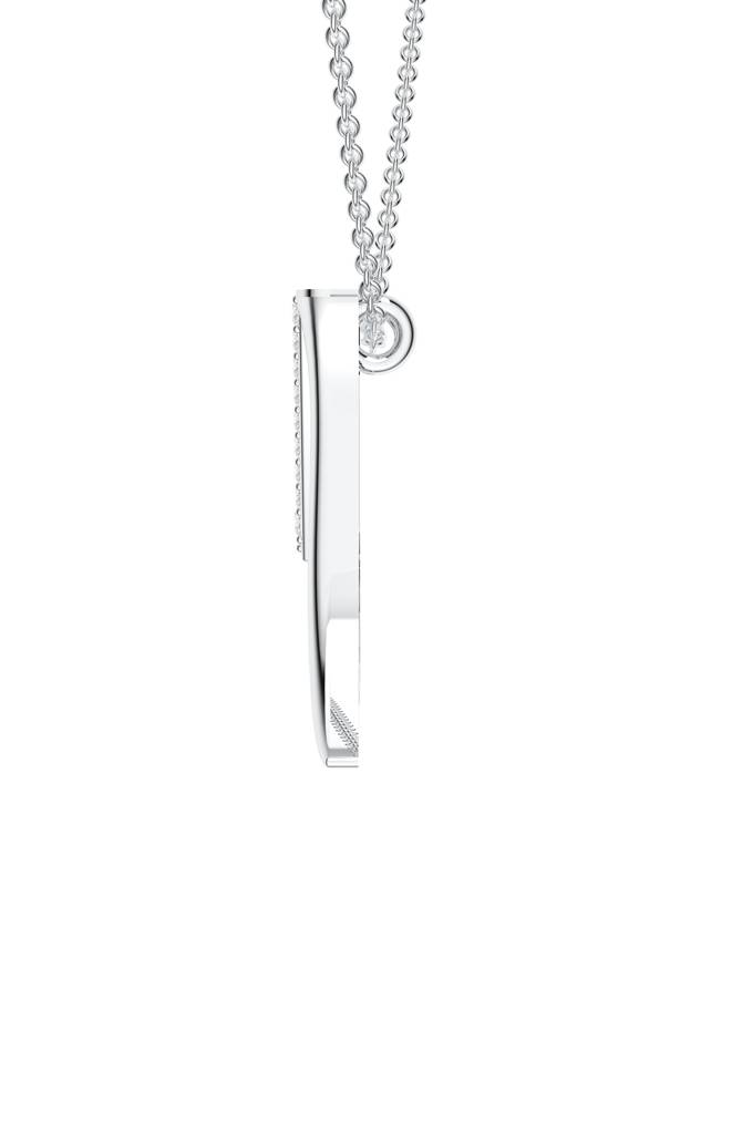 Kicky And Perky 925 Sterling Silver Rhodium-Plated Moissanite Studded Alphabet Pendant With Chain : SILSNP039_S