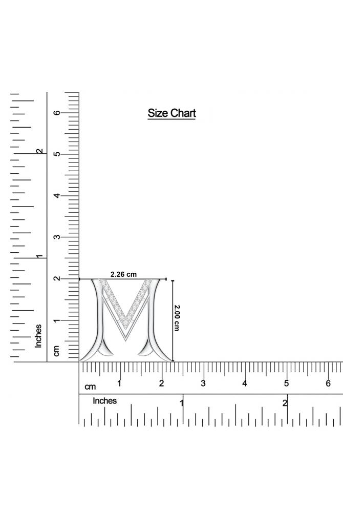 Kicky And Perky 925 Sterling Silver Rhodium-Plated Moissanite Studded Alphabet Pendant With Chain : SILSNP039_S