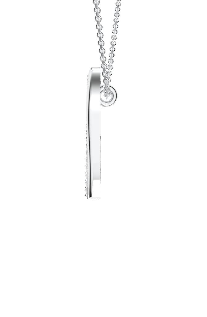 Kicky And Perky 925 Sterling Silver Rhodium-Plated Moissanite Studded Alphabet Pendant With Chain : SILSNP040_S
