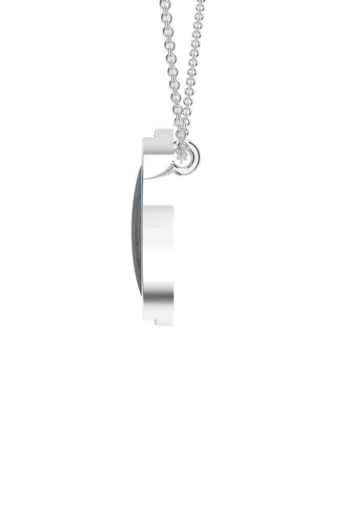 Kicky And Perky 925 Sterling Silver Rhodium-Plated Labradorite & Moissanite Studded Alphabet Pendant With Chain : SILSNP041_S
