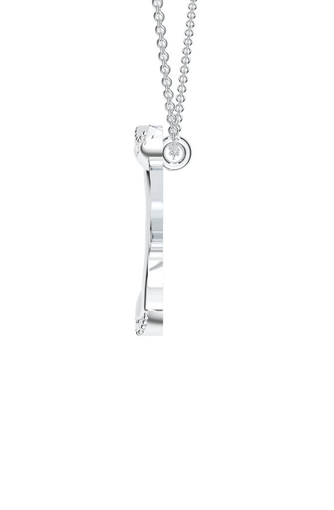 Kicky And Perky 925 Sterling Silver Rhodium-Plated Moissanite Studded Alphabet Pendant With Chain : SILSNP045_S