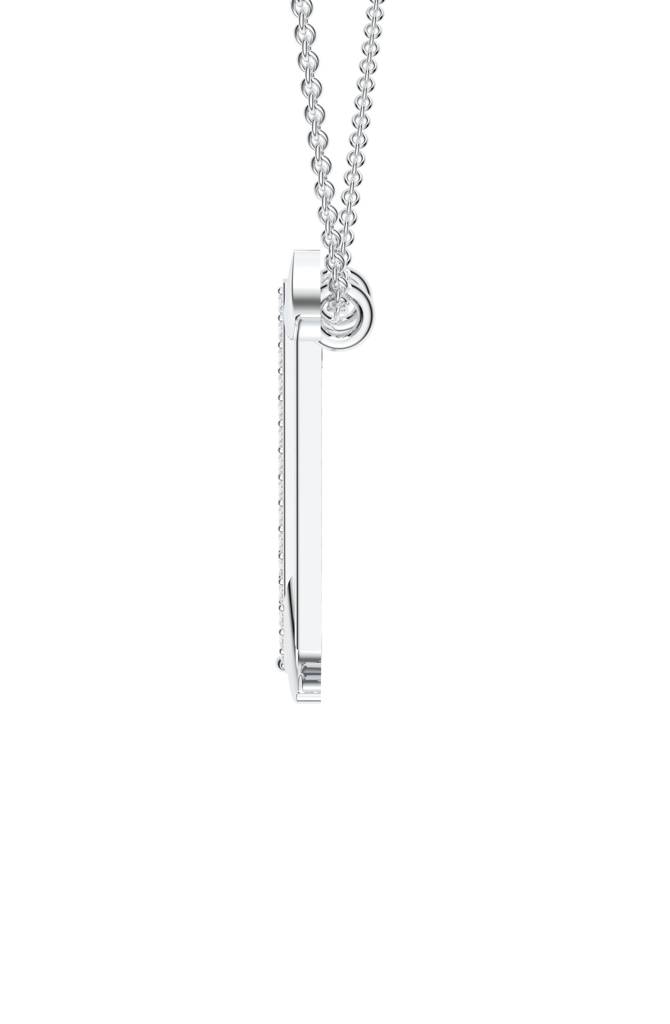 Kicky And Perky 925 Sterling Silver Rhodium-Plated Moissanite Studded Alphabet Pendant With Chain : SILSNP046_S