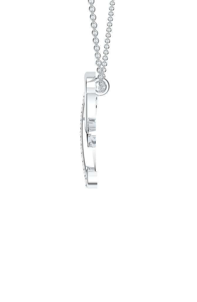 Kicky And Perky 925 Sterling Silver Rhodium-Plated Moissanite Studded Alphabet Pendant With Chain : SILSNP050_S