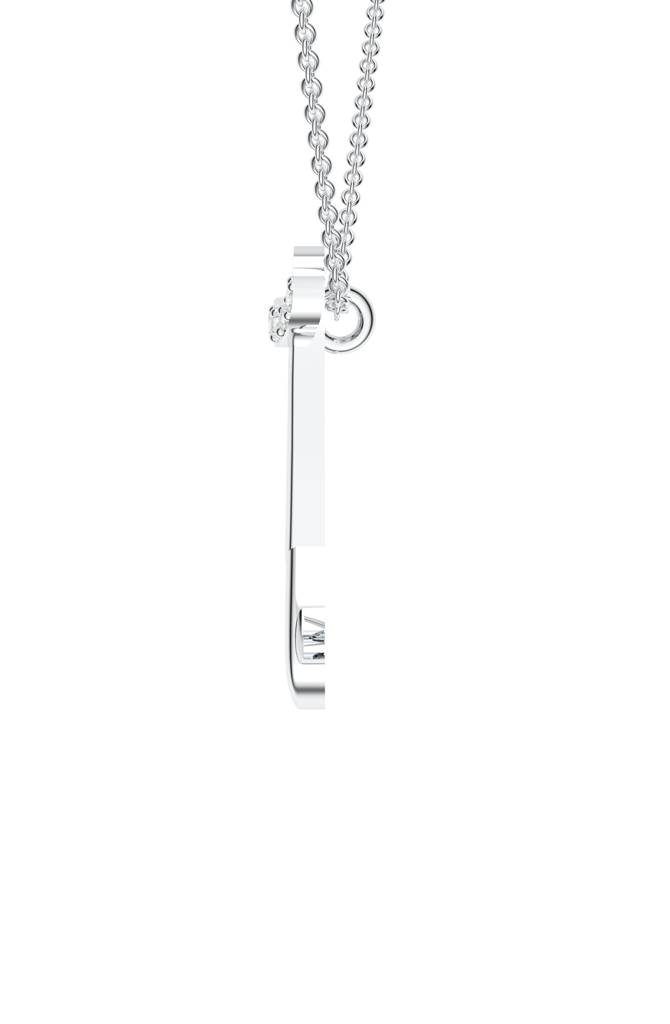 Kicky And Perky 925 Sterling Silver Rhodium-Plated Moissanite Studded Alphabet Pendant With Chain : SILSNP051_S