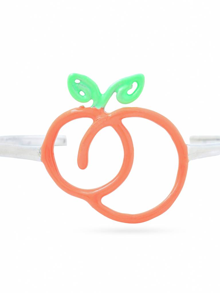 Kicky And Perky 925 Sterling Silver Orange And Green Enamel Dual Orange Adjustable Cuff For Women : SILSPB005