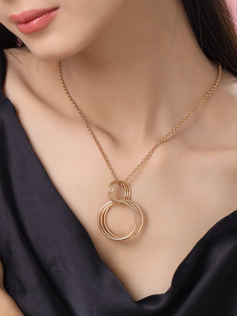 Kicky And Perky 925 Sterling Silver Circular Design Rose Gold Plated Pendant Love Valentine For Women : SILVALP001