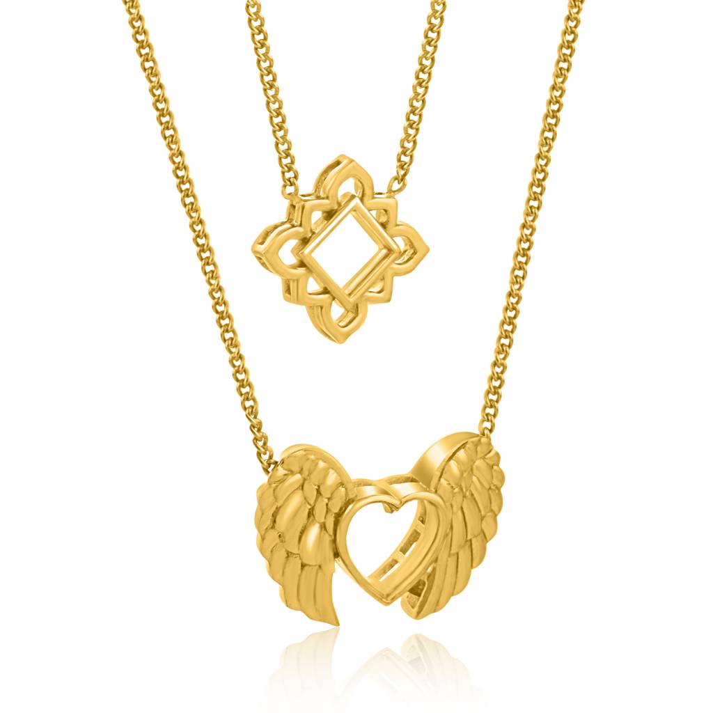 Kicky And Perky 925 Sterling Silver Gold Plated Dual Necklace For Women : SILVALP011