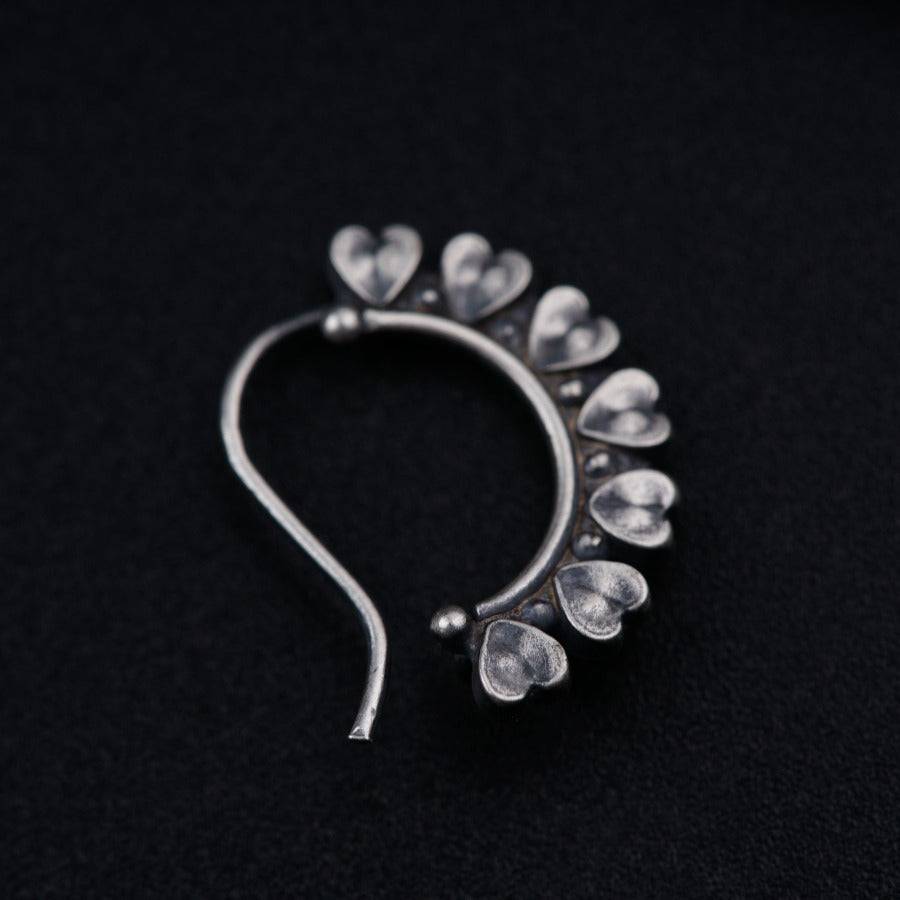 Silver Heart Nath (Left, Pierced) : silver_nath_heart_left_pierced_oxidized