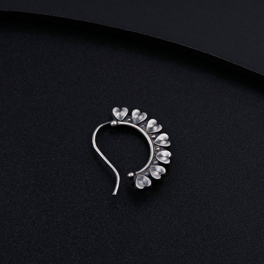 Silver Heart Nath (Left, Pierced) : silver_nath_heart_left_pierced_oxidized