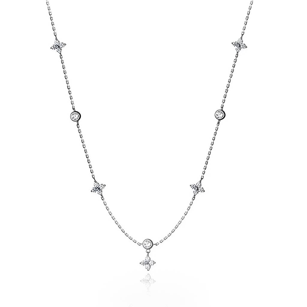 Brd Jewelry 925 Sterling Silver Diamond Minimalist Necklace For Women And Girls : B0CNRBN7C4