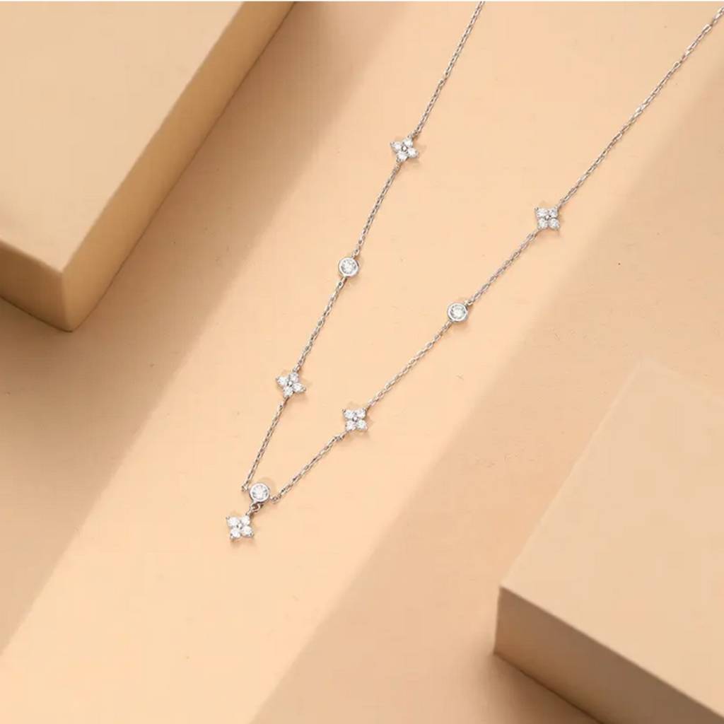 Brd Jewelry 925 Sterling Silver Diamond Minimalist Necklace For Women And Girls : B0CNRBN7C4