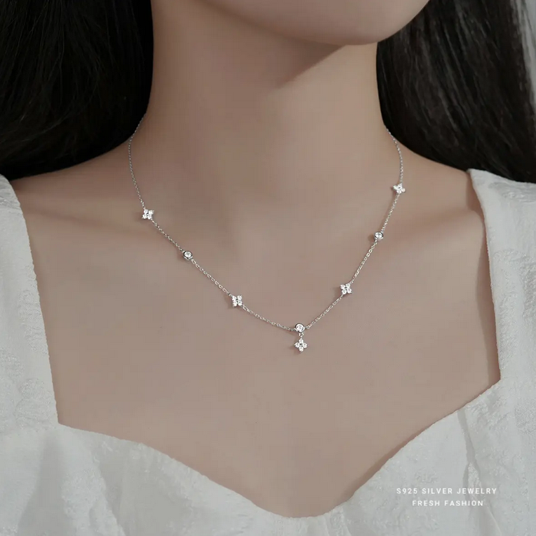 Brd Jewelry 925 Sterling Silver Diamond Minimalist Necklace For Women And Girls : B0CNRBN7C4