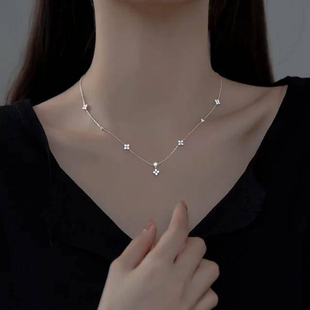 Brd Jewelry 925 Sterling Silver Diamond Minimalist Necklace For Women And Girls : B0CNRBN7C4