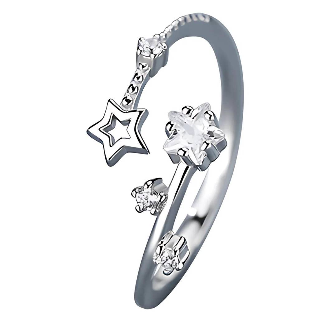 Brd Jewelry 925 Sterling Silver Star Cz Open Ring I Adjustable Silver Ring For Women & Girls : BRDK1060