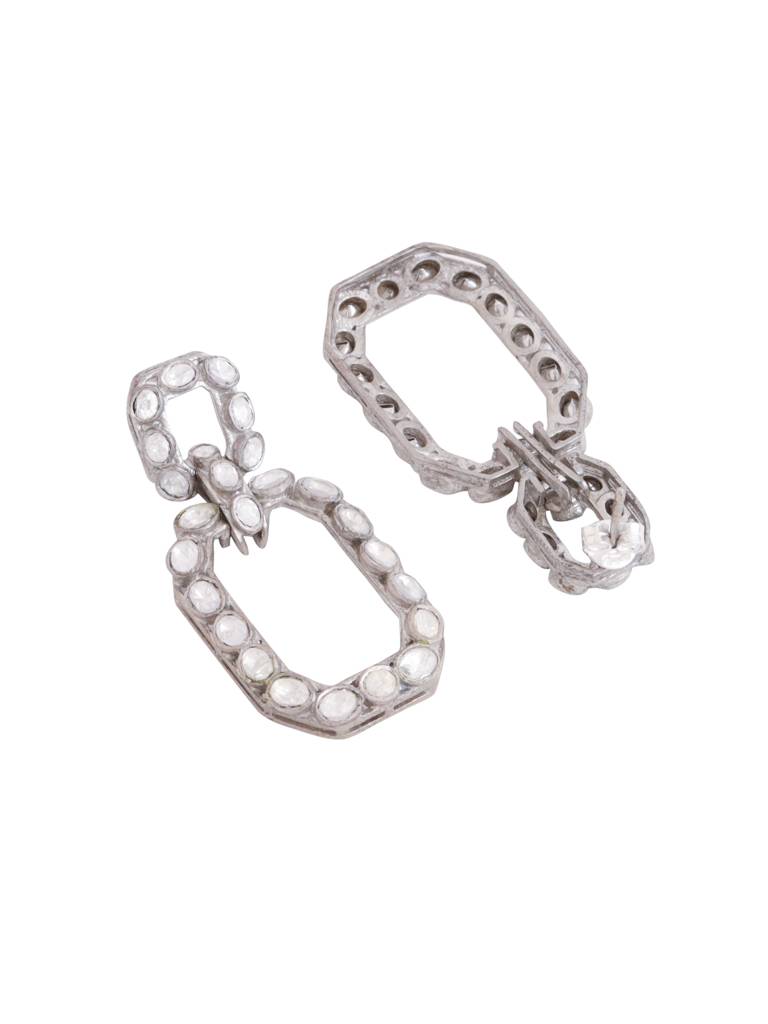 Kicky And Perky 925 Sterling Silver Moissanite Polki Earrings For Women : SILWE005