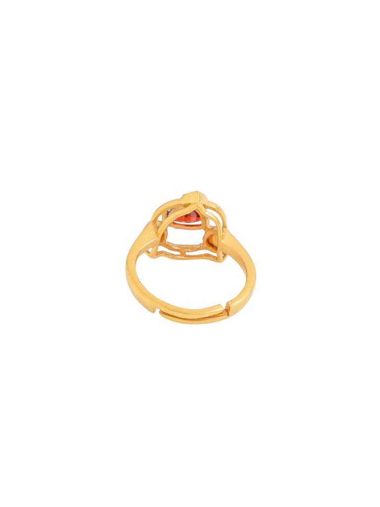 Kicky And Perky 925 Sterling Silver Gold Plated Royal Mughal Ring Jewellery Garnet And Moissanite Polki For Wo : SILWR004