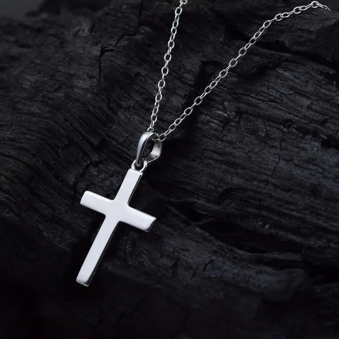 Minimal Star Cross Pendant Necklace main image 0