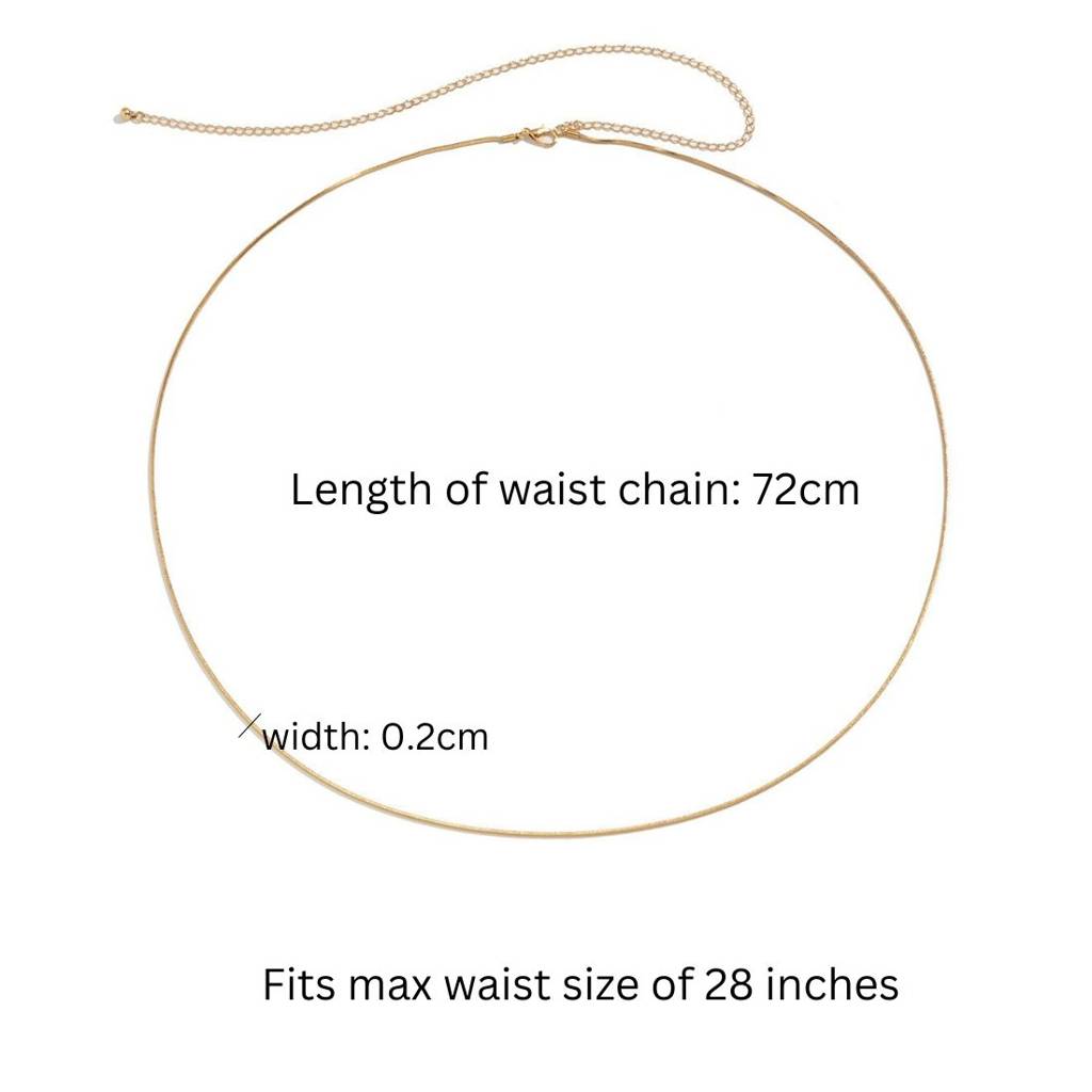 18K Plated Anti-Tarnish Two Layered Long Waist Chain : ATO0625WC029G