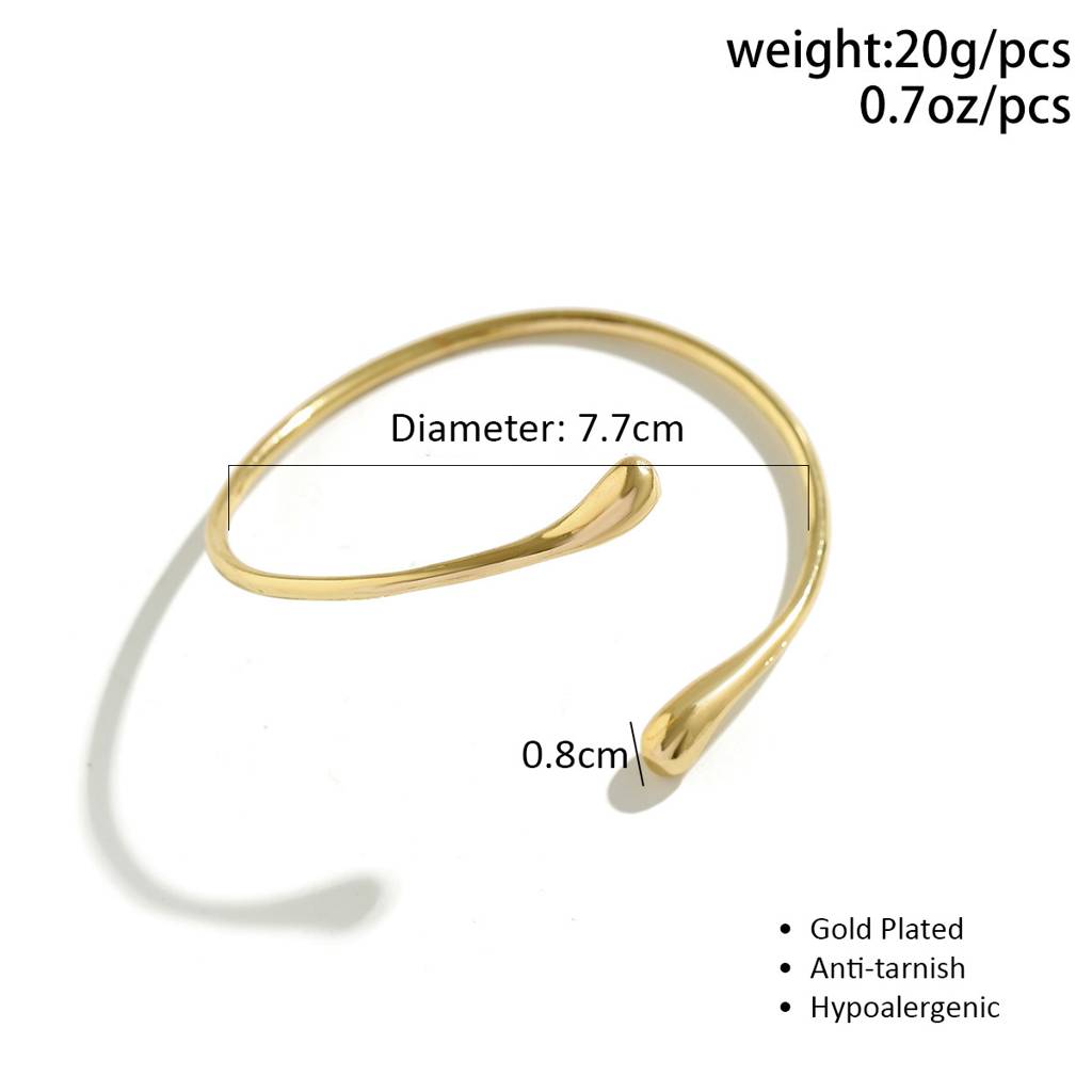 Gold/Silver Plated Anti-Tarnish Adjustable Boho Upper Open Arm Cuff Bracelet For Women : ADN0525B285G