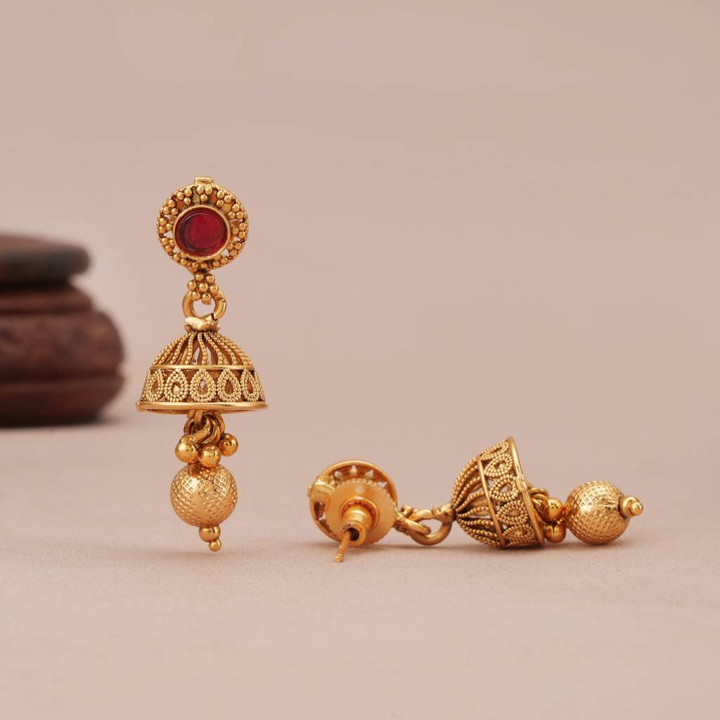 Stunning Antique Gold Ball Necklace Set : SJ1359