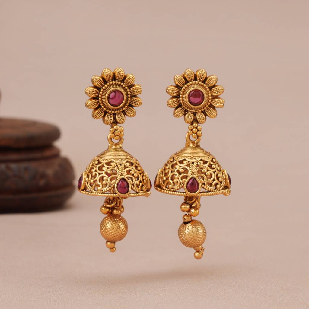 Stunning Antique Gold Heritage Peacock Necklace Set : SJ1366