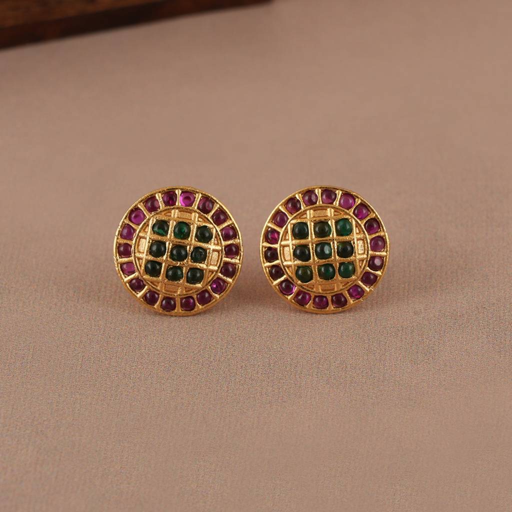 Delicate Antique Gold Stone Necklace Set : SJ499