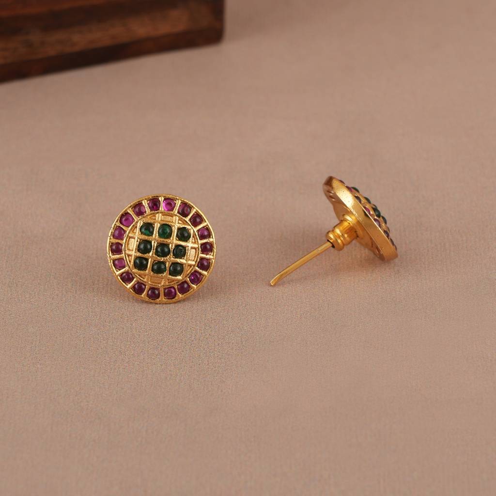 Delicate Antique Gold Stone Necklace Set : SJ499