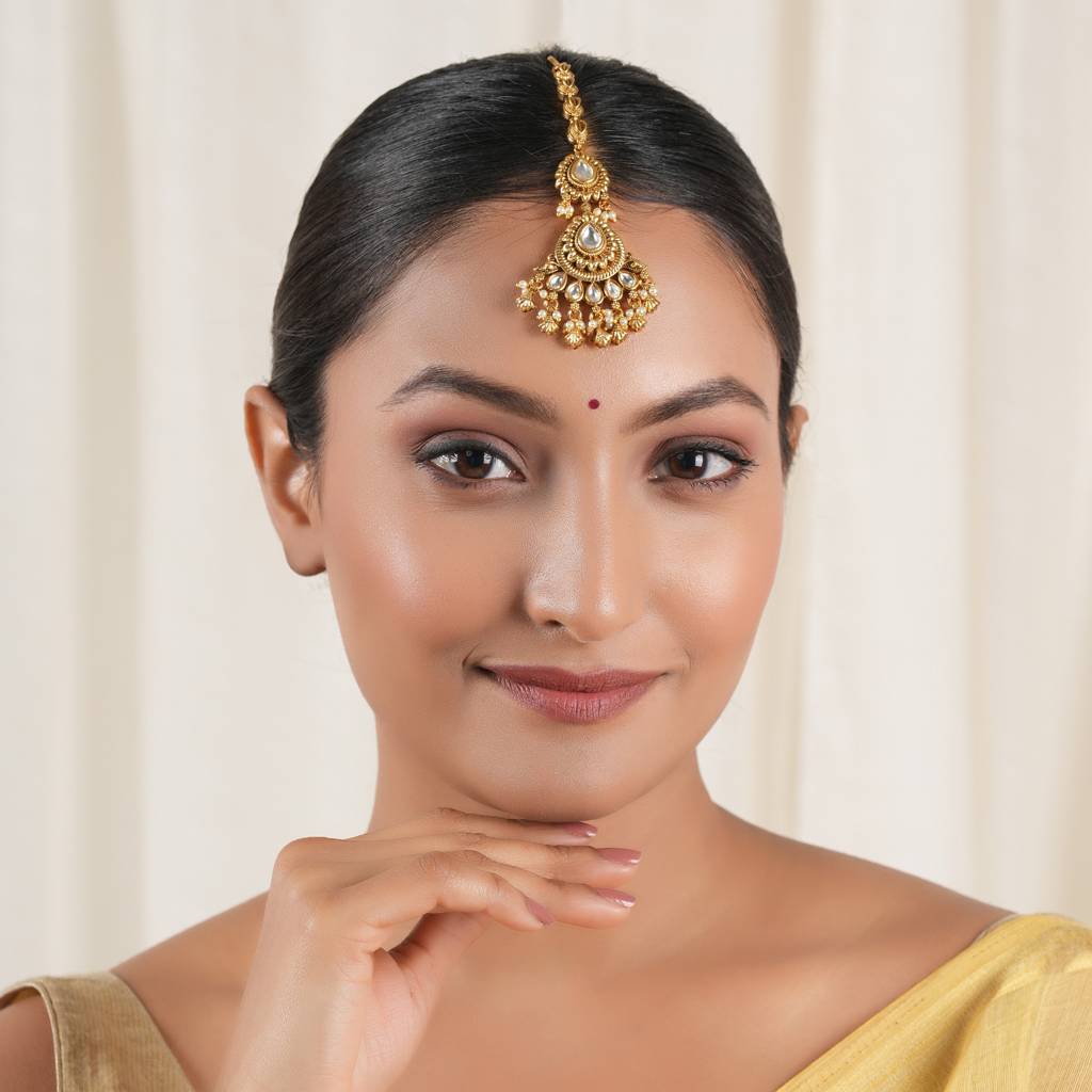 Beautiful Kundan Antique Gold Maagtika : SJ505