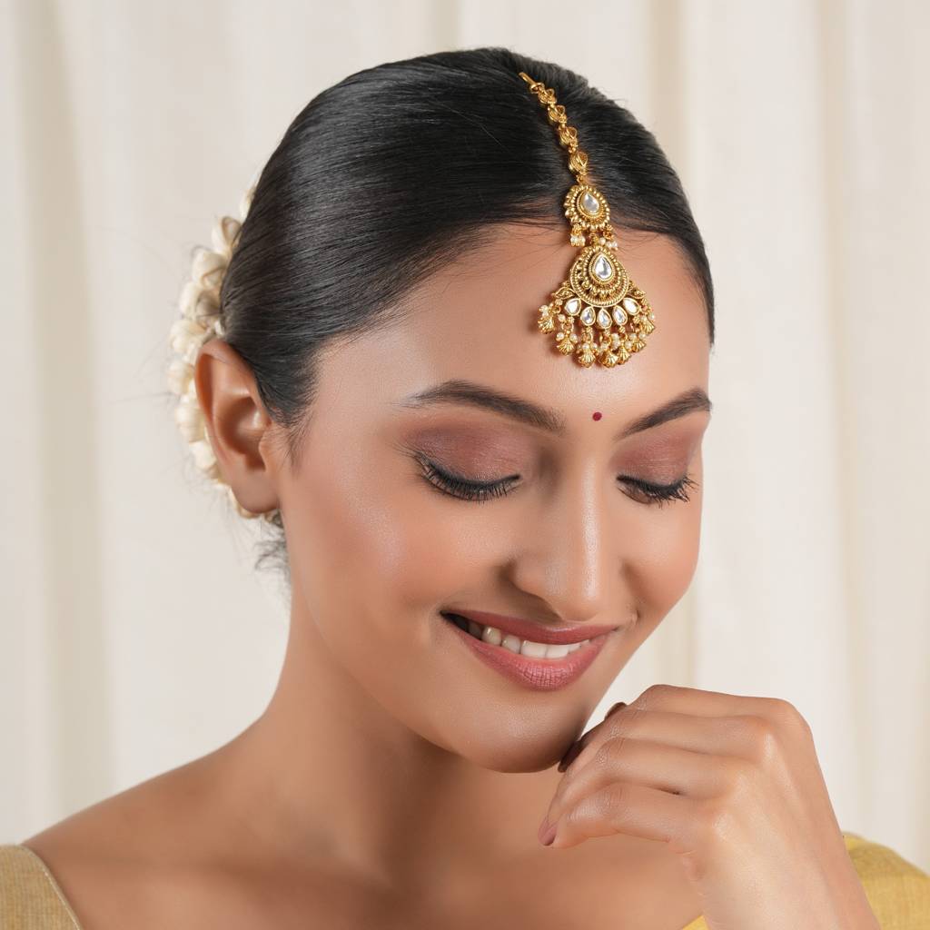 Beautiful Kundan Antique Gold Maagtika : SJ505