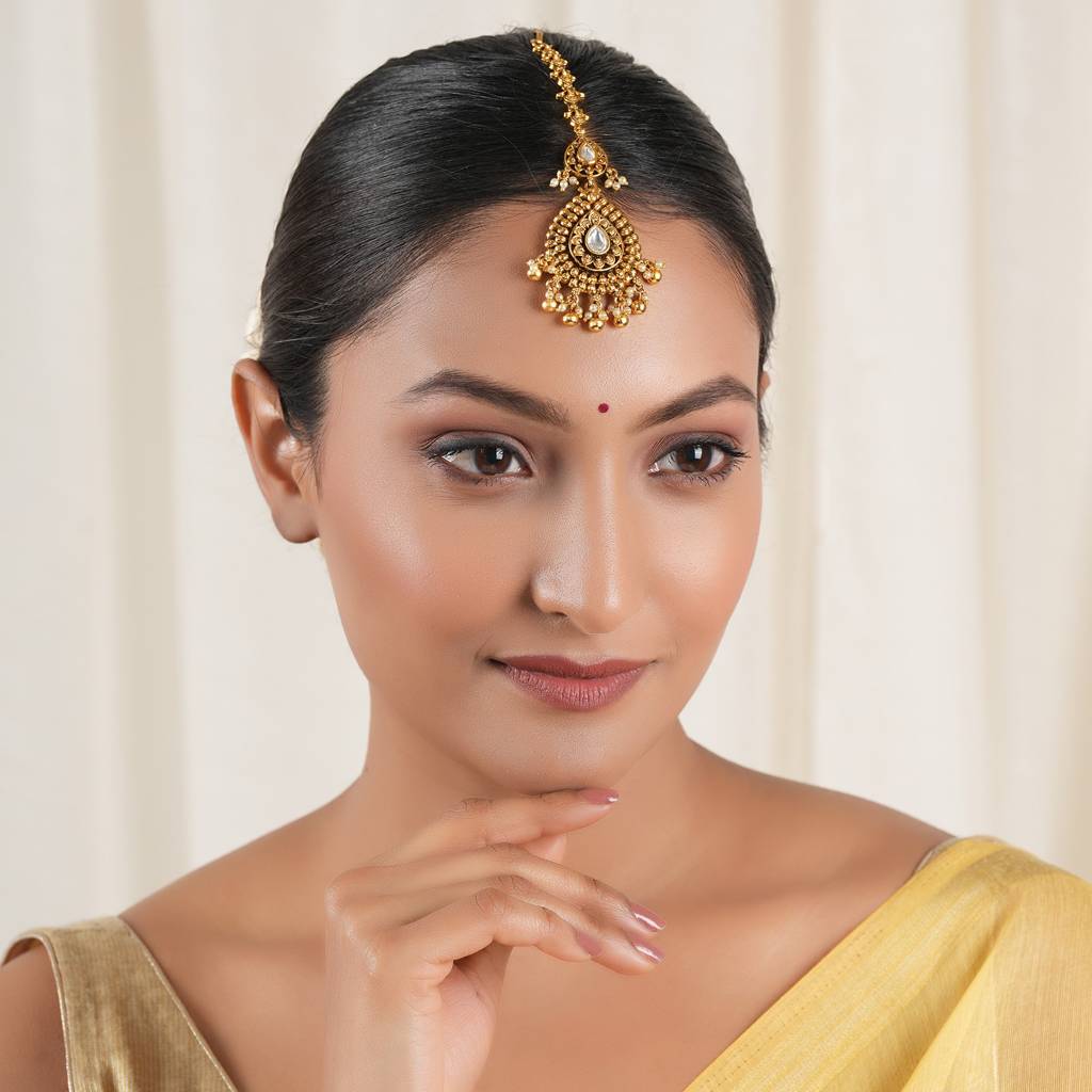 Beautiful Antique Gold Kundan Maangtika : SJ522