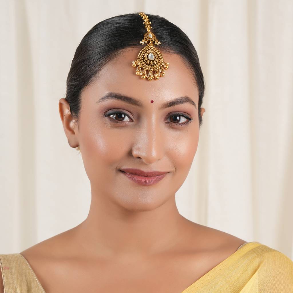 Beautiful Antique Gold Kundan Maangtika : SJ522