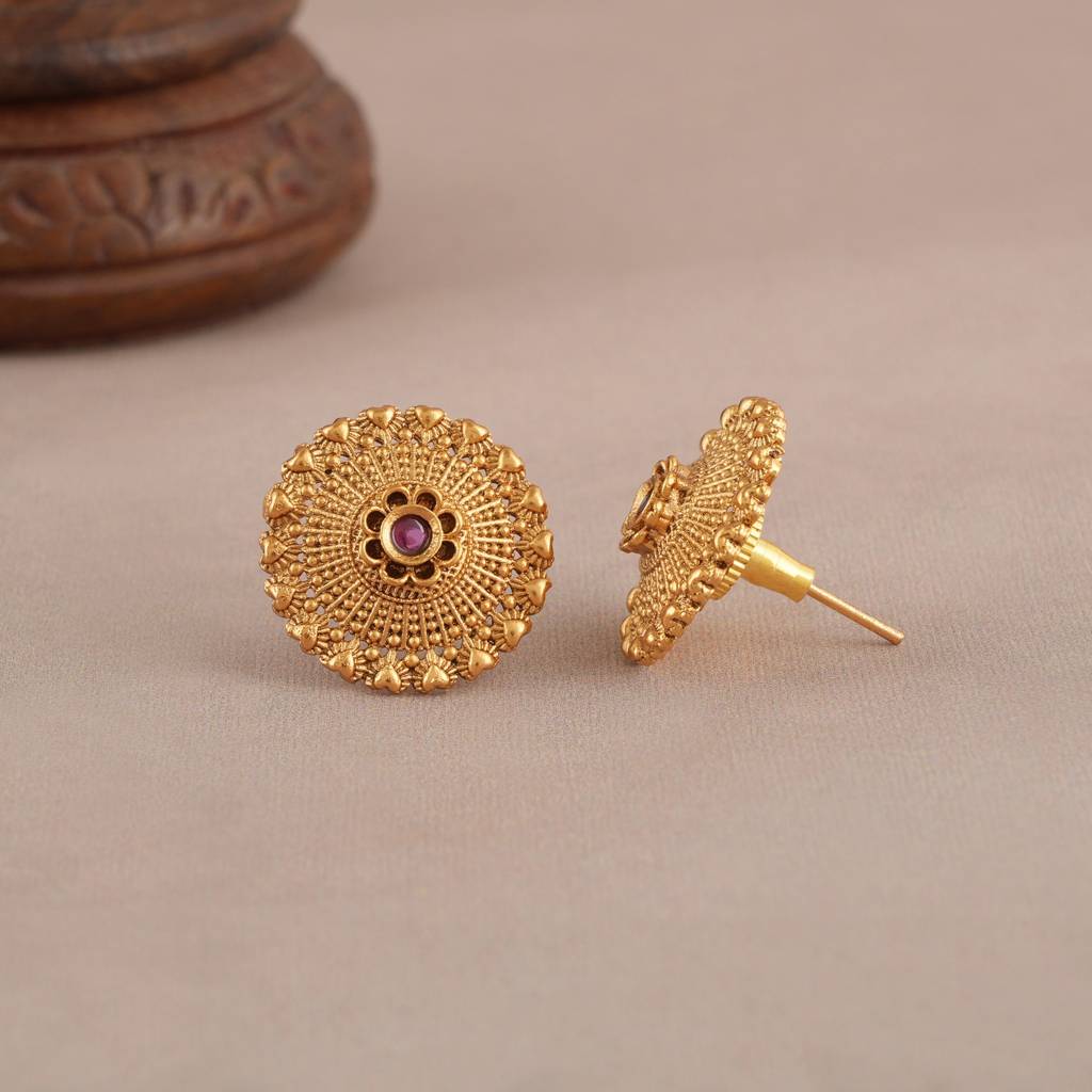 Stunning Gold Plated Plain Earring : SJ646