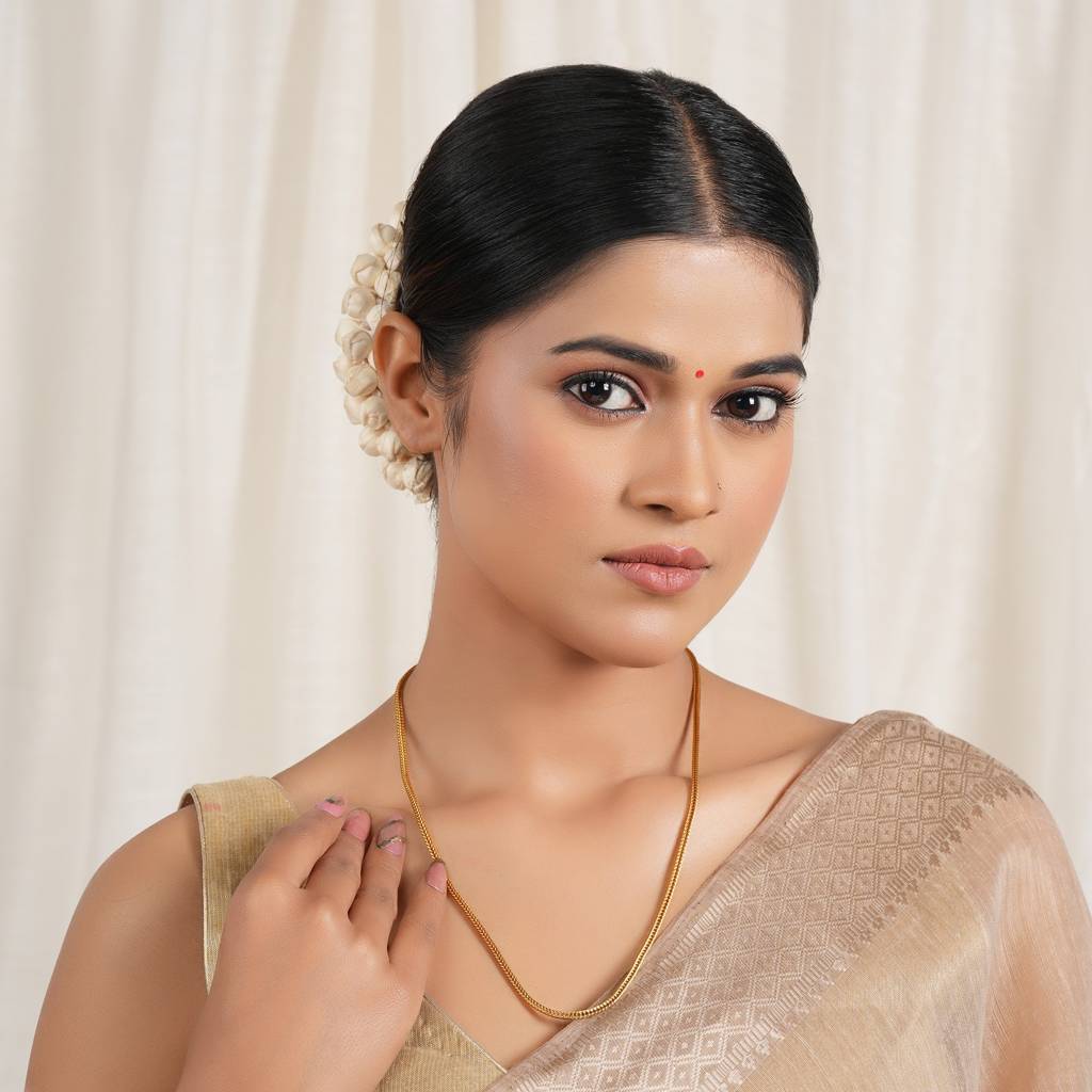 Plain Gold Plated Solid Chain For Women : SJ654