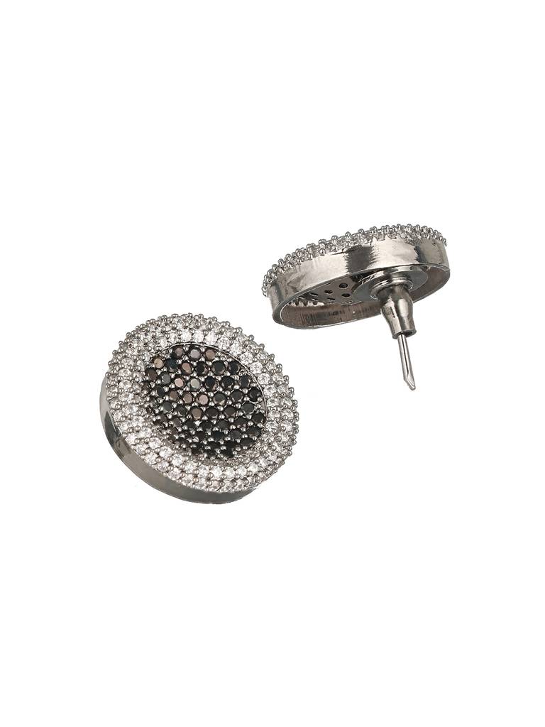 Black  Cz Studded Minimal Designer Studds Earrings : SJER2255