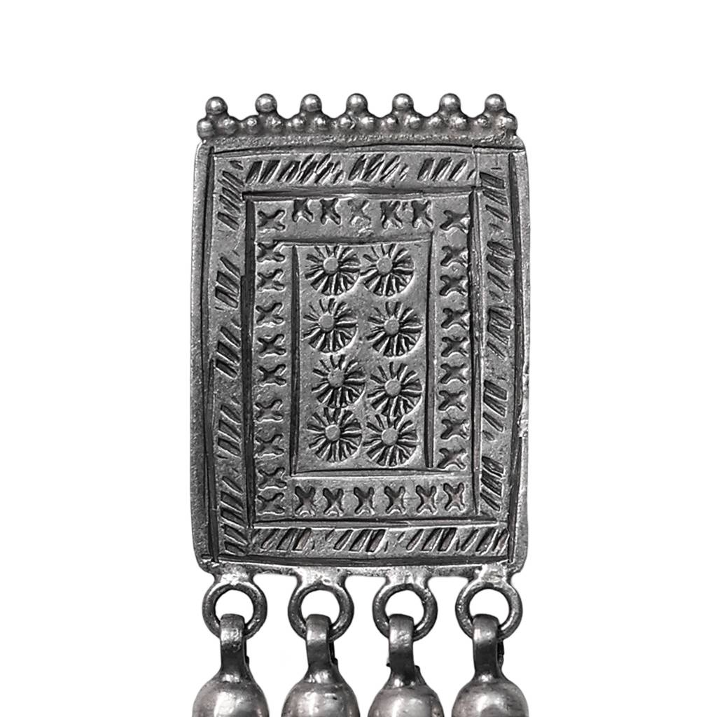 Sitara Handcrafted Engraved Silver Earrings – Timeless Elegance With Butterfly Post Closure : ER-SIT-01